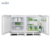 丹麦 诗凯(SCANDOMESTIC)嵌入式冰箱BUL130A+&BUF100A+卧式组合台下冰箱对开门冰箱