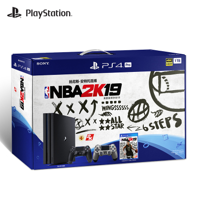 索尼(SONY)PlayStation 4 PS4 Pro 1TB 黑色《NBA2K19》套装国行游戏机