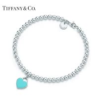 Tiffany&Co.:蒂芙尼925银经典款蓝色珐琅珠珠手链