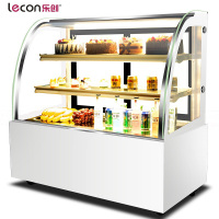 lecon/乐创 蛋糕柜商用展示柜冷藏保鲜柜玻璃陈列柜水果寿司熟食柜风冷 白色弧形后开门 1.8米落地式 除雾款