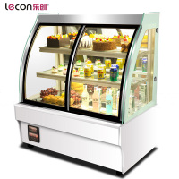 lecon/乐创 蛋糕柜商用展示柜冷藏保鲜柜玻璃陈列柜水果寿司熟食柜风冷 白色弧形前开门 1.8米落地式 除雾款