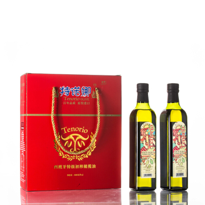 特诺娜特级初榨橄榄油 西班牙原瓶原装进口 礼盒装 500ml*2 礼盒装