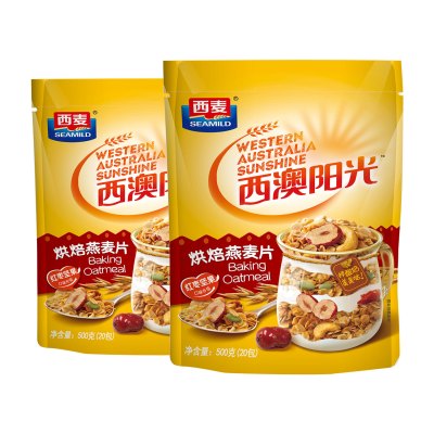 西麦燕麦片袋装500*2袋红枣坚果即食早餐速食食品养胃酸奶坚果麦片冷冲