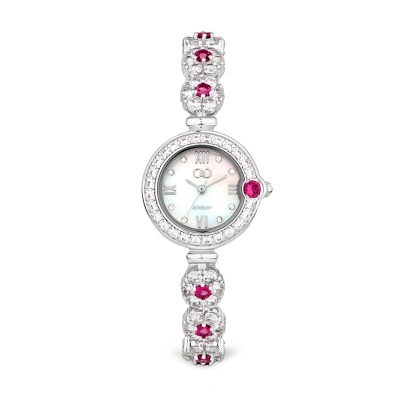 C&C意大利时装手表商务系列施华洛世奇元素水晶贝母表盘钢带锆石女表 CC8146-1
