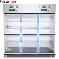 乐创(lecon) 商用四门六门冰柜冷柜立式商用冰箱保鲜柜冷藏柜冷冻柜不锈钢展示柜 六门全冷藏展示
