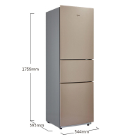 美的(Midea) 213升 节能静音家用三门小冰箱 阳光米 BCD-213TM