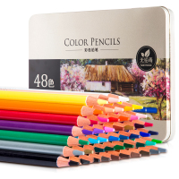 得力6567-48色高档油性彩铅 铁盒装油性彩铅彩色铅笔填色笔（30盒起订，低于起订量不发货）