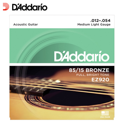达达里奥(D'Addario)EZ920 美国原装进口民谣吉他弦套弦琴弦 EZ920(12-54黄铜)