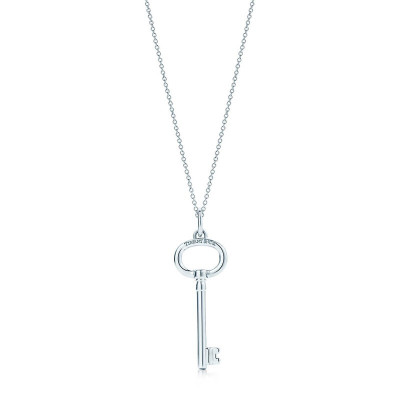 Tiffany 蒂芙尼钥匙项链 925银椭圆形钥匙吊坠项链 银色