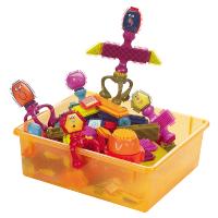 美国B.Toys鬃毛积木儿童拼插空间想象智力早教玩具软胶75粒