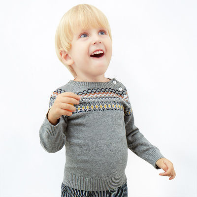 婴姿坊 男童毛衣套头 秋冬款 儿童针织毛衣 1-3岁