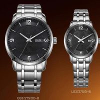 手表 银色表带 时尚商务休闲钢带男士手表钟表GS3727S/DD-B