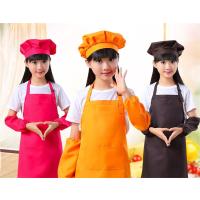 宏建定做儿童烘焙围裙厨师帽三件套装定制印logo幼儿园广告美术
