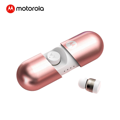 摩托罗拉(MOTOROLA) VB400玫瑰金 真无线蓝牙耳机 迷你入耳式运动耳机 通用苹果华为小米手机 玫瑰金