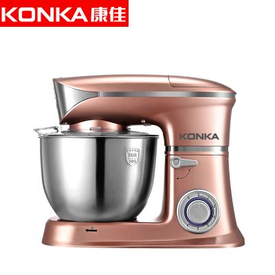 康佳(KONKA)KM-903厨师机家用和面机多功能揉面机搅拌机打蛋器料理机电子式旋钮式 玫瑰金五合一
