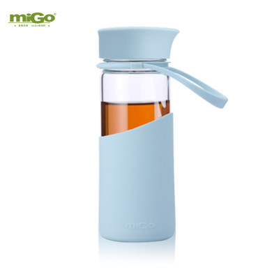 miGo玻璃杯女茶杯茶水分离水杯简约清新森系创意便携杯子玻璃家用
