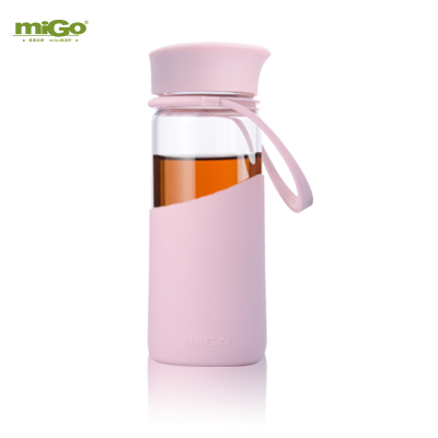 miGo玻璃杯女茶杯茶水分离水杯简约清新森系创意便携杯子玻璃家用