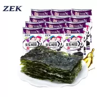 ZEK韩国进口葡萄籽油烤海苔4袋装 12g*3包/袋 紫菜寿司可用儿童辅食海味休闲零食