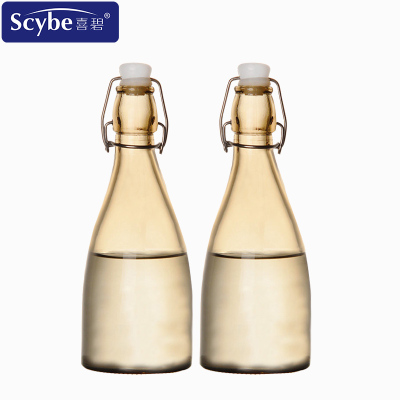 Scybe喜碧 戈雅玻璃瓶350mlx2酿酒瓶红酒瓶泡酒带盖白酒瓶空瓶子