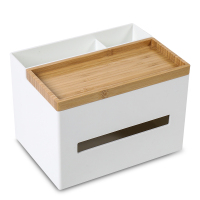 得力(deli) 8916 简约北欧家用纸巾盒 创意木塑式办公桌面收纳盒