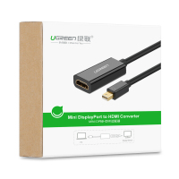绿联(UGREEN) Mini DP转HDMI转换器线 支持苹果微软Surface笔记本电脑接投影仪黑10461