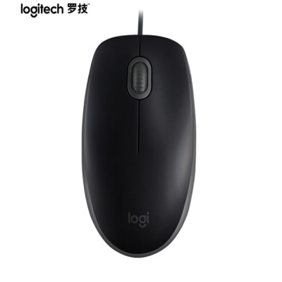 罗技(Logitech)M110 有线鼠标 静音鼠标 对称鼠标 黑色