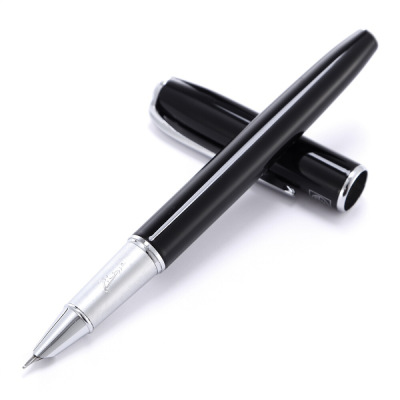 毕加索(pimio)PS-916纯黑色钢笔财务笔特细0.38mm笔尖男女士成人学生用练字笔马拉加系列
