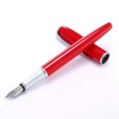 毕加索(pimio)PS-916法兰红钢笔签字笔男女士成人学生用练字笔0.5mm墨水笔马拉加系列