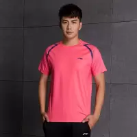 李宁 羽毛球服 男士短袖T恤 ATSM571