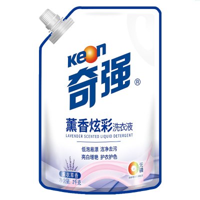 奇强 keon 亮白洁净洗衣液(薰衣草) 低泡去污2kg 袋装