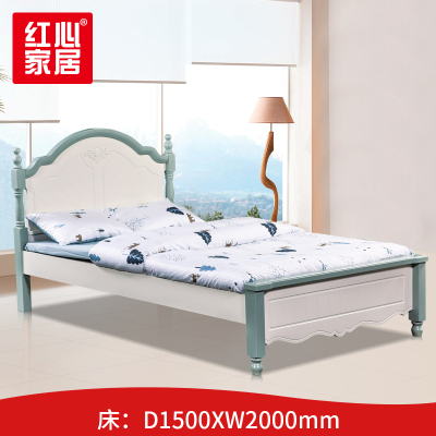 [红心家居]全实木床现代简约1.5米床主卧双人床