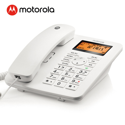 摩托罗拉(MOTOROLA) CT111C录音电话机 固定座机 办公家用 智能插TF扩展卡 商务客服电话呼叫中心(白色)