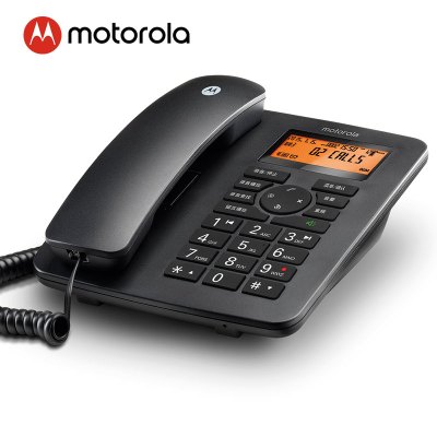 摩托罗拉(MOTOROLA) CT111C录音电话机 固定座机 办公家用 智能插TF扩展卡 商务客服电话呼叫中心(黑色)