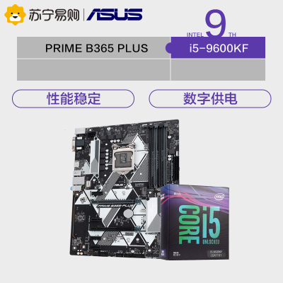 华硕PRIME B365-PLUS +英特尔i5 9600KF+KVR DDR4 2666+A2000/250G固态