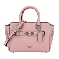 COACH 蔻驰 奢侈品 女士小号粉色皮革手提单肩斜挎梯形包