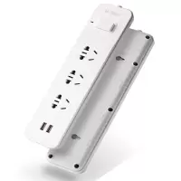 晨光(M&G)AEA98650单排插座白色 3孔1.8米 多孔插排插线板USB插座 接线拖线板插板带线 办公家用电源插板