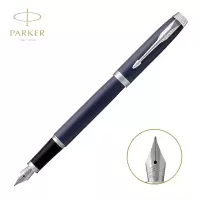 派克(PARKER) IM 蓝色白夹钢笔 墨水笔 单盒装 蓝色