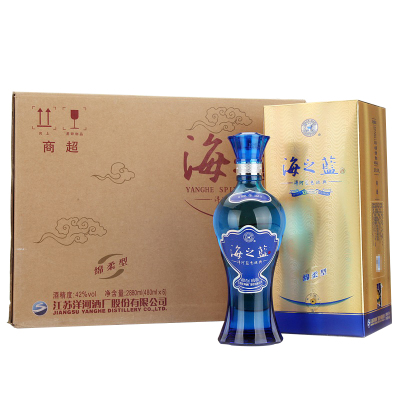 洋河(YangHe) 蓝色经典 海之蓝 42度白酒 480mL*6瓶 整箱装