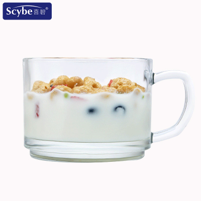 scybe喜碧 派罗尔500ml水杯耐热玻璃杯子大容量牛奶杯早餐杯麦片杯酸奶杯家用单只装