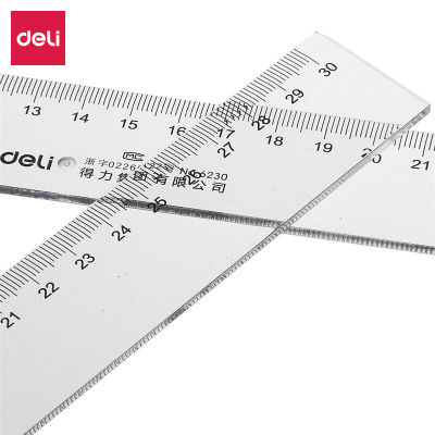 自营 新品 得力deli30cm办公通用直尺测量绘图尺子6230 (10支装)