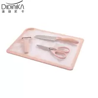 迪迪尼卡(Didinika) 婴儿刀具套装菜板菜刀厨房组合不锈钢宝宝辅食菜板4件套
