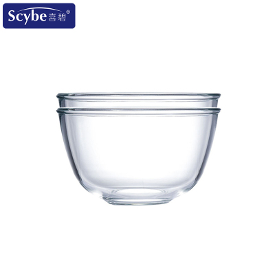 scybe喜碧 17cm小号玻璃碗家用加厚大水果碗沙拉碗泡面汤碗色拉碗 两只装