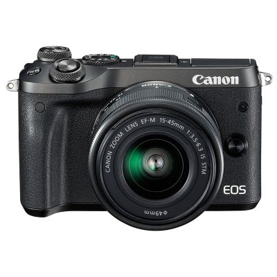 佳能(Canon) EOS M6黑 (15-45mm) 数码微单相机 单镜头套装 约2420万像素