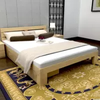 洛克菲勒 实木床双人床松木床单人床宽1.2米简易木床