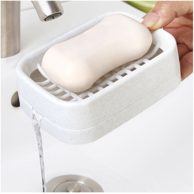 茶花 香皂盒肥皂盒子双层沥水网格卫生皂盘