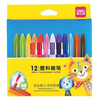 得力 Deli  72061 72061-12色塑料蜡笔 混(包装数量 1盒)