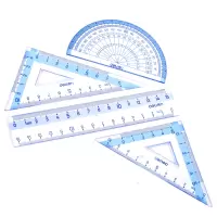 得力（deli）9594 绘图套装学生套尺直尺三角尺子量角器学生文具四件套尺子 四件套 十套装