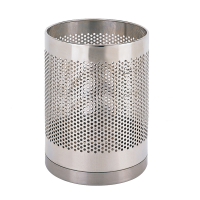 惠洁单层冲孔房间桶垃圾桶NL-H022银色
