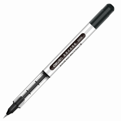 得力 (deli) 0.5mm 直液式走珠签字笔中性笔黑、红、蓝颜色随机单支装 S656办公文具