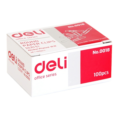 得力（deli）0018 回形针(100枚/盒)